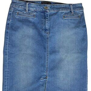 Talbots Denim Mini Skirt Womens Size 8 Blue Stretch Jean Skirt Classic Casual
